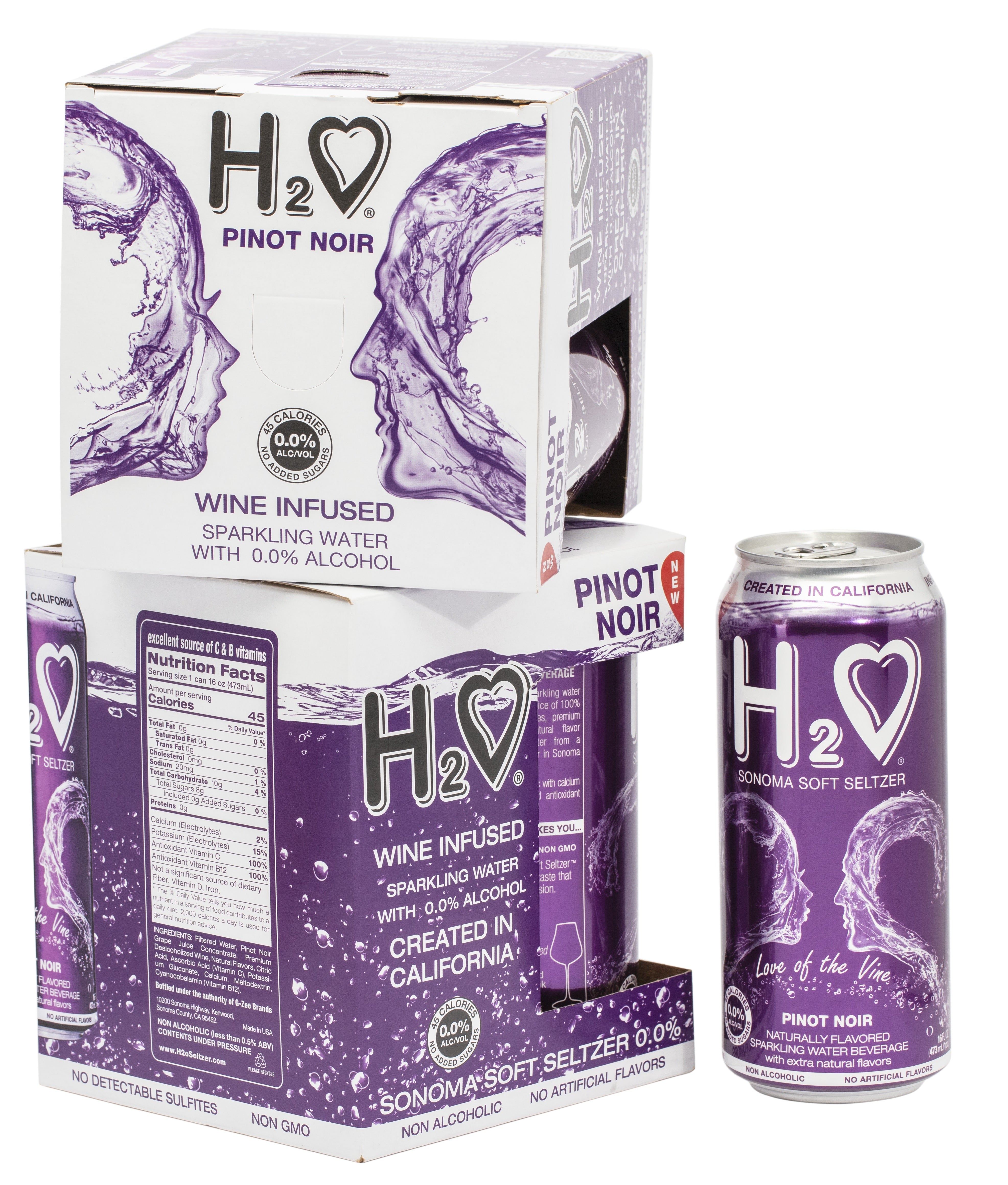 H2o® Pinot Noir 0.0% Alc, Refreshment, New Vintage, California, 24-Pack